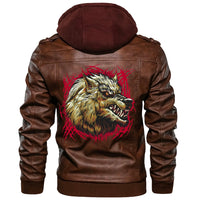 Viking Valknut Zipper Leather Jacket - Fenrir RLT12 - Wonder Print Shop