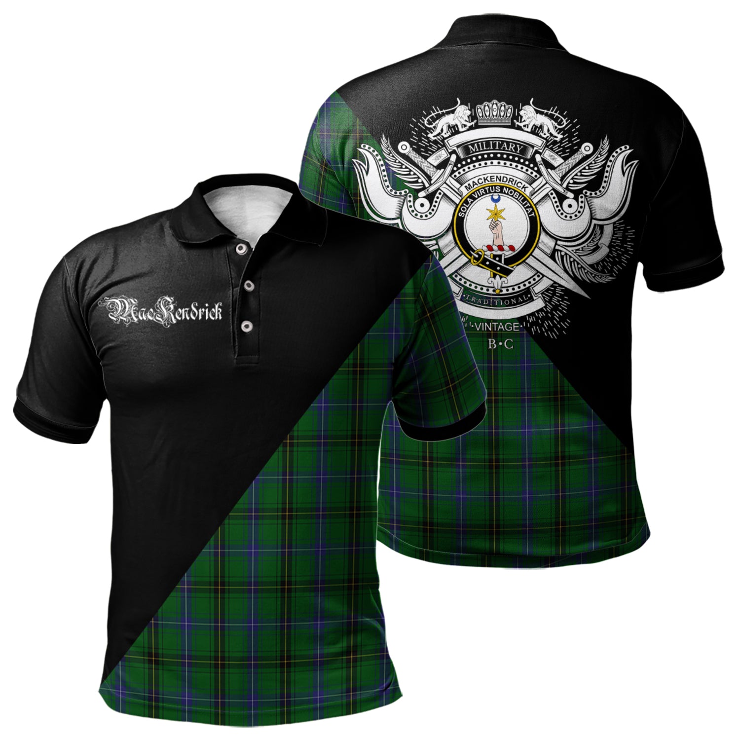 scottish-mackendrick-clan-crest-military-logo-tartan-polo-shirt