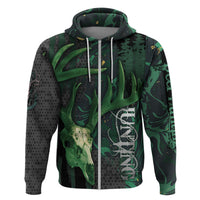 Deer Hunting Green Grunge Pattern Hoodie - Wonder Print Shop