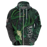 Deer Hunting Green Grunge Pattern Hoodie - Wonder Print Shop