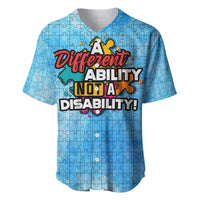Autism Acceptance Month - A Different Ability Not A Disability Baseball Jersey TS07 - Wonder Print Shop
