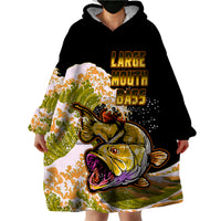 (Custom Personalised) Bass Fishing Yellow Wearable Blanket Hoodie - Wonder Print Shop