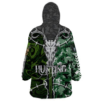 Deer Hunting Green Abstract Pattern Wearable Blanket Hoodie - Wonder Print Shop