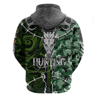 Deer Hunting Green Abstract Pattern Hoodie - Wonder Print Shop