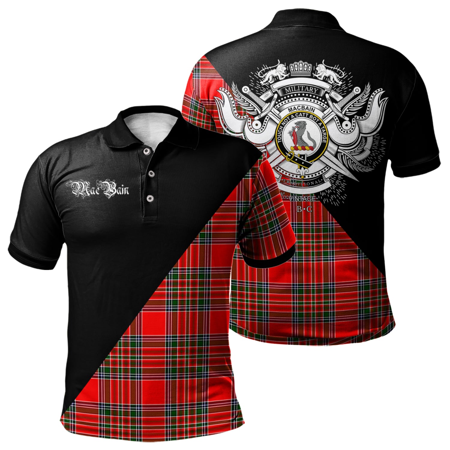 scottish-macbain-clan-crest-military-logo-tartan-polo-shirt