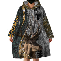 Deer Hunting Abstract Grunge Pattern Wearable Blanket Hoodie - Wonder Print Shop