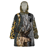 Deer Hunting Abstract Grunge Pattern Wearable Blanket Hoodie - Wonder Print Shop