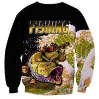 Largemouth Bass Fishing Yellow Sweatshirt - Wonder Print Shop