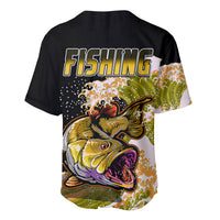 Largemouth Bass Fishing Yellow Baseball Jersey LT9 - Wonder Print Shop