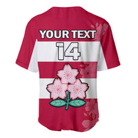 (Custom Text And Number) Japan Rugby 7s Japanese Cherry Blossom Baseball Jersey - Wonder Print Shop