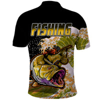 Largemouth Bass Fishing Polo Shirt Yellow - Wonder Print Shop