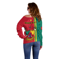 (Custom Personalised) Cameroon Happy Unity Day Cameroun Coat Of Arms Off Shoulder Sweater - Wonder Print Shop