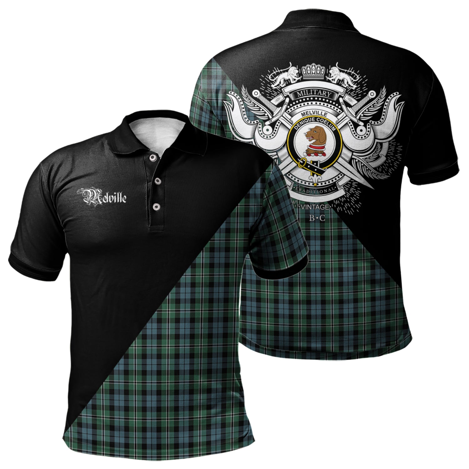 scottish-melville-clan-crest-military-logo-tartan-polo-shirt