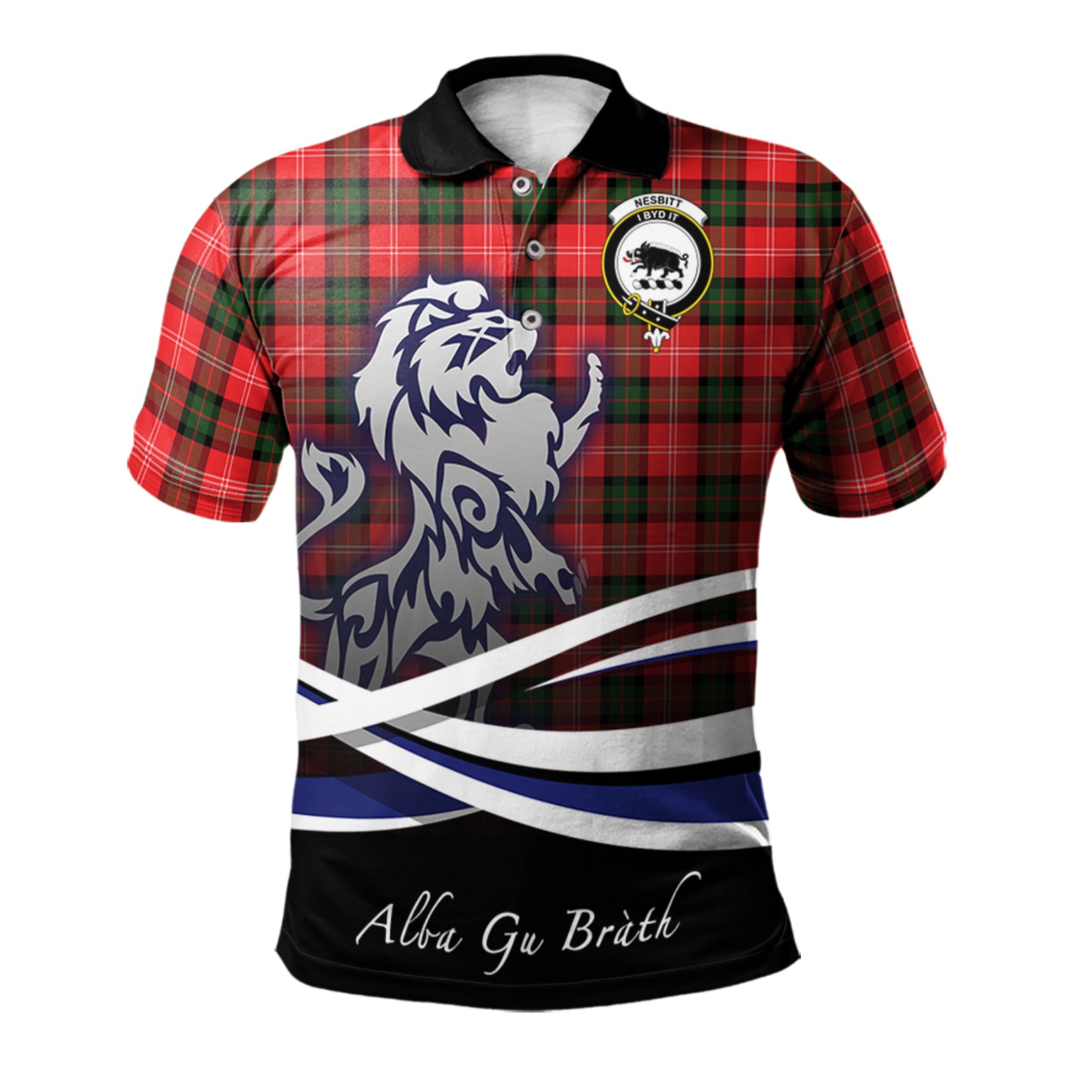 scottish-nesbitt-modern-clan-crest-scotland-lion-tartan-polo-shirt