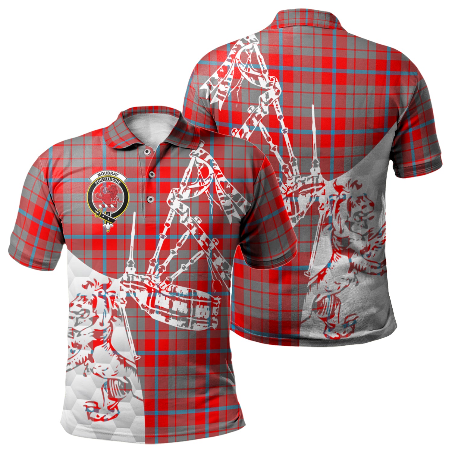 scottish-moubray-clan-crest-tartan-polo-shirt-lion-and-bagpipes-style