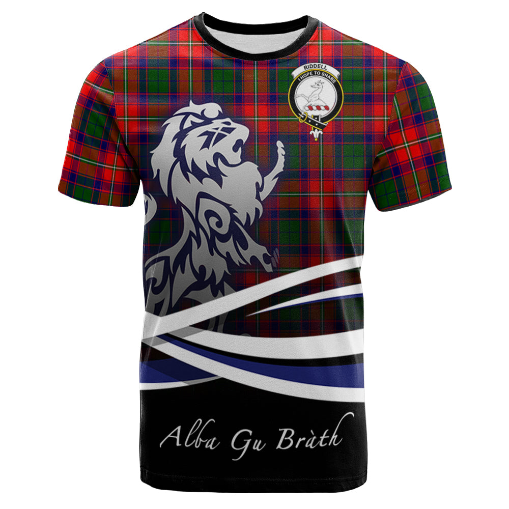 scottish-riddell-clan-crest-scotland-lion-tartan-t-shirt