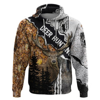 Deer Hunting Dry Broadleaf Forest Grunge Pattern Hoodie - Wonder Print Shop