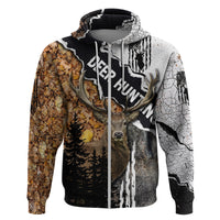 Deer Hunting Dry Broadleaf Forest Grunge Pattern Hoodie - Wonder Print Shop
