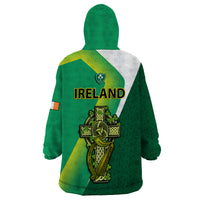 Ireland Rugby 7s Celtic Cross Shamrock Wearable Blanket Hoodie - Wonder Print Shop