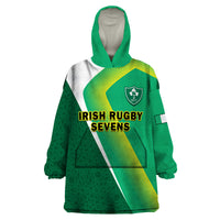 Ireland Rugby 7s Celtic Cross Shamrock Wearable Blanket Hoodie - Wonder Print Shop