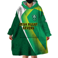 Ireland Rugby 7s Celtic Cross Shamrock Wearable Blanket Hoodie - Wonder Print Shop