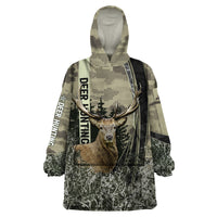 Deer Hunting Camouflaged Modern Abstract Wearable Blanket Hoodie - Wonder Print Shop