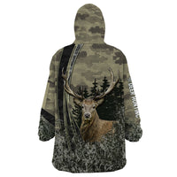 Deer Hunting Camouflaged Modern Abstract Wearable Blanket Hoodie - Wonder Print Shop