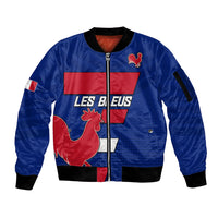 (Custom Personalised) France Rugby 7s Come On Les Bleus Sleeve Zip Bomber Jacket - Wonder Print Shop