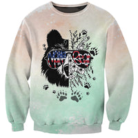 Personalised Mama Bear US Flag First Mother's Day Together Sweatshirt TS07 - Wonder Print Shop