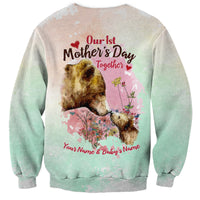 Personalised Mama Bear US Flag First Mother's Day Together Sweatshirt TS07 - Wonder Print Shop