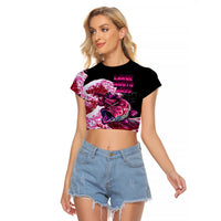 Largemouth Bass Fishing Red Raglan Cropped T Shirt - Wonder Print Shop