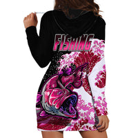Largemouth Bass Fishing Red Hoodie Dress - Wonder Print Shop