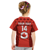 (Custom Text And Number) Canada Rugby 7s Sporty Style Kid T Shirt - Wonder Print Shop
