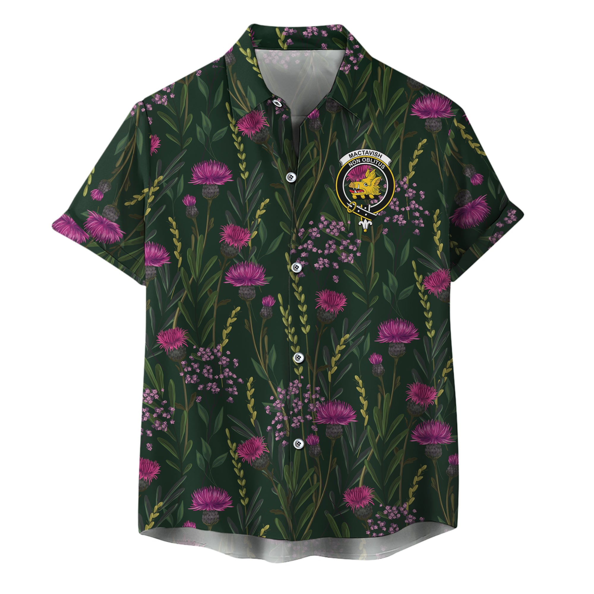 scottish-mactavish-clan-crest-thistle-hawaiian-shirt