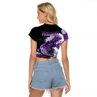 (Custom Personalised) Bass Fishing Purple Raglan Cropped T Shirt - Wonder Print Shop