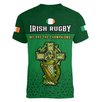 Ireland Rugby 2023 Champions Six Nations Irish Proud Women V Neck T Shirt - Wonder Print Shop