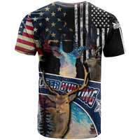 Deer Hunting American Flag Tie Dye Forest Painting Pattern T Shirt - Wonder Print Shop