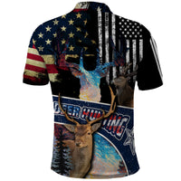 Deer Hunting American Flag Tie Dye Forest Painting Pattern Polo Shirt - Wonder Print Shop