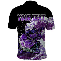 Custom Bass Fishing Purple Polo Shirt - Wonder Print Shop