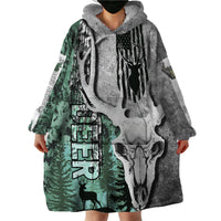 Deer Hunting Abstract Dark Forest Pattern Wearable Blanket Hoodie - Wonder Print Shop