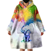 Autism Elephant Watercolor Style - It's Okay To Be Different Wearable Blanket Hoodie TS07 - Wonder Print Shop