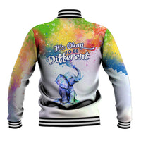 Autism Elephant Watercolor Style - It's Okay To Be Different Baseball Jacket TS07 - Wonder Print Shop
