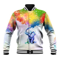 Autism Elephant Watercolor Style - It's Okay To Be Different Baseball Jacket TS07 - Wonder Print Shop