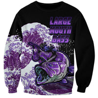 Largemouth Bass Fishing Purple Sweatshirt - Wonder Print Shop