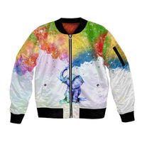 Autism Elephant Watercolor Style - It's Okay To Be Different Sleeve Zip Bomber Jacket TS07 - Wonder Print Shop