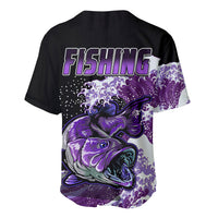Largemouth Bass Fishing Purple Baseball Jersey LT9 - Wonder Print Shop