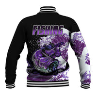 Largemouth Bass Fishing Purple Baseball Jacket LT9 - Wonder Print Shop