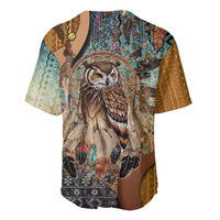 Native American Dreamcatcher Owl and Feathers Baseball Jersey - Wonder Print Shop