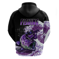 Largemouth Bass Fishing Purple Hoodie - Wonder Print Shop