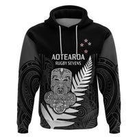 Custom Aotearoa Rugby Sevens All Black Tiki Fern Hoodie - Wonder Print Shop